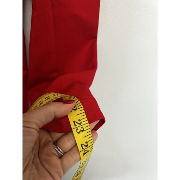 Cache Vintage Double breasted Red Leopard Trim Blazer Jacket Sz Small - Picture 10 of 13